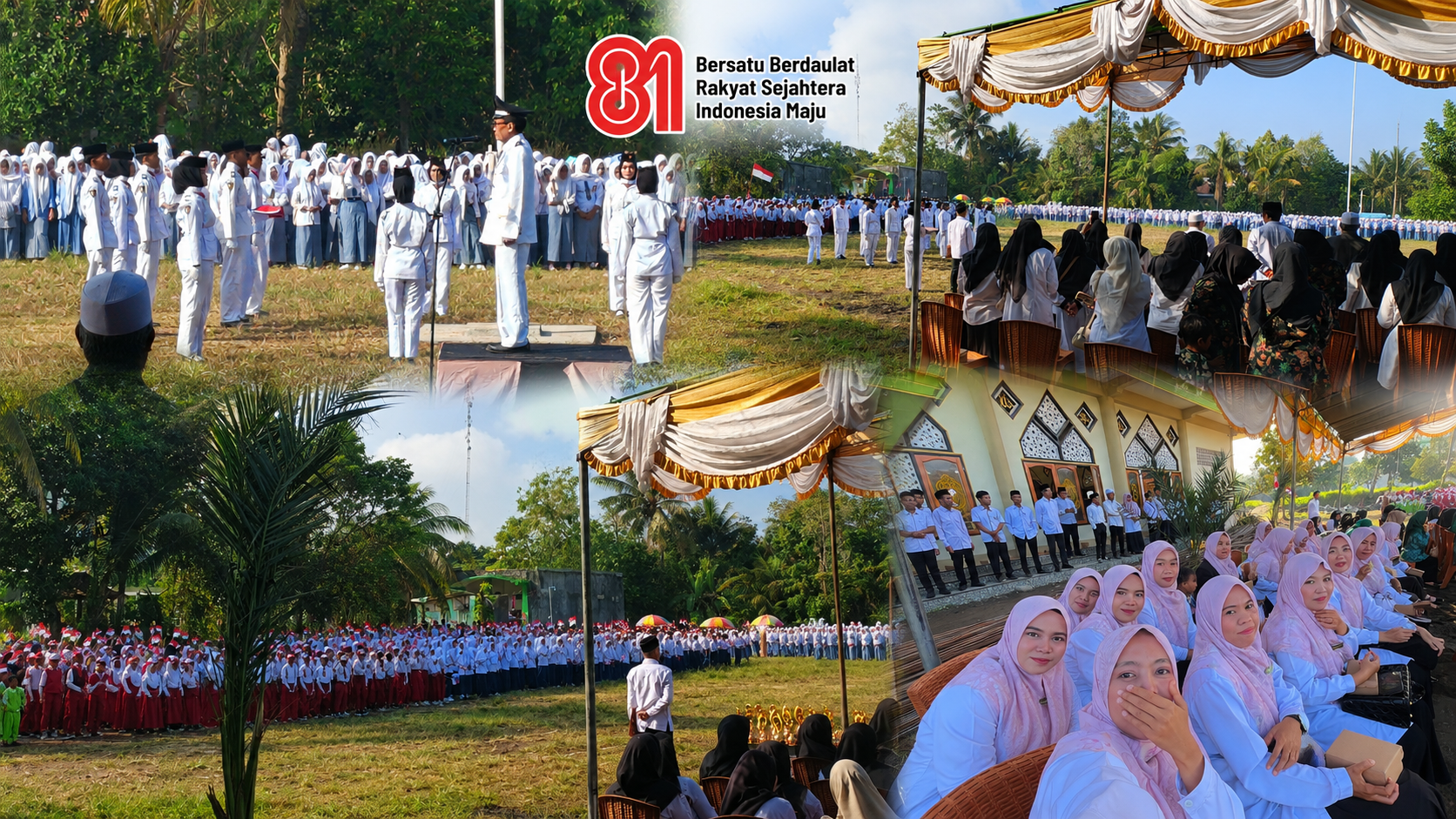 Upacara Peringatan HUT RI ke-81 di Lapangan Ponpes Qamarul Huda Bagu Berlangsung Khidmad, Doakan Kesembuhan Datoq Bagu