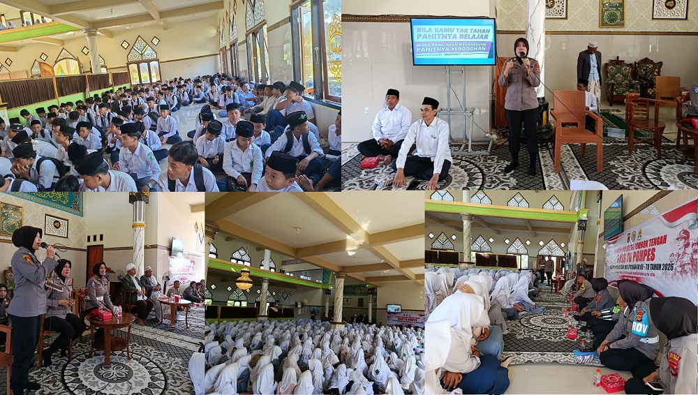 Teguhkan Karakter Santri, Unit PPA Polres Lombok Tengah dan Polsek Pringgarata Gelar Sosialisasi Anti-Narkoba, Judol, dan Bullying di Ponpes Qamarul Huda Bagu