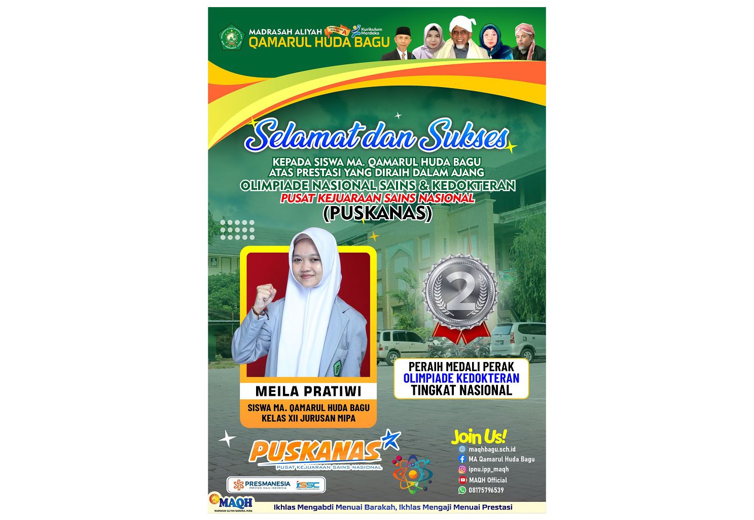 Peraih Medali Perak di Olimpiade Nasional Sains & Kedokteran PUSKANAS
