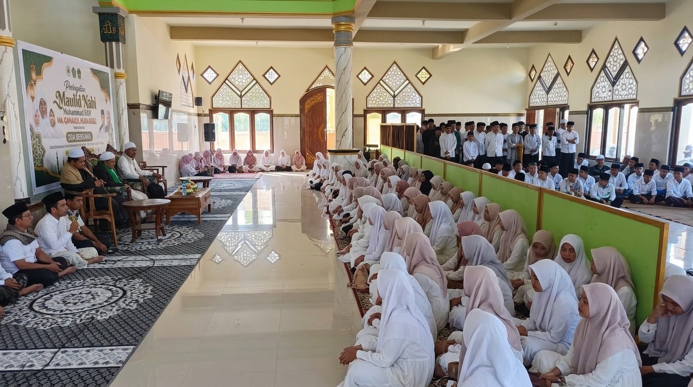 Peringatan Maulid Nabi di MA Qamarul Huda Bagu: Diwarnai Doa Kesembuhan Datoq Bagu dan Apresiasi Siswa Berprestasi
